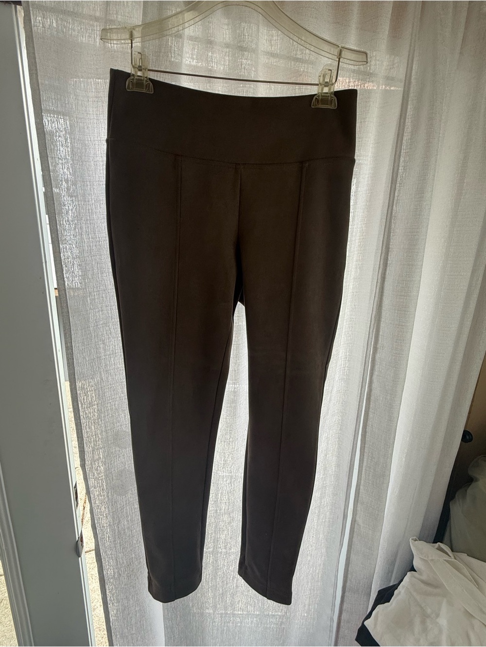 Andrew Marc Chocolate High-Rise Ankle Ponte Pants - Picture 4 of 8